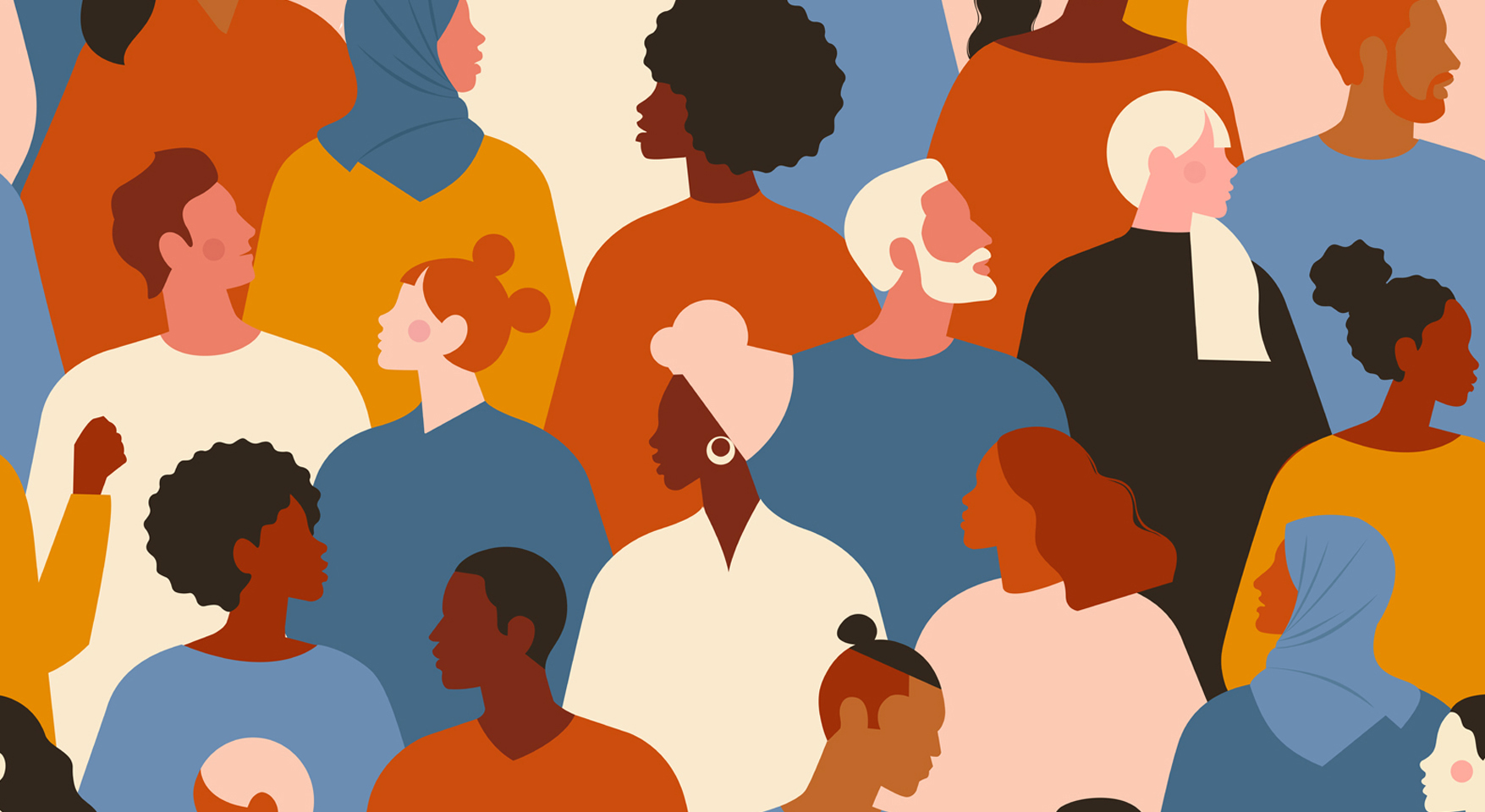 Illustrated crowd of people
