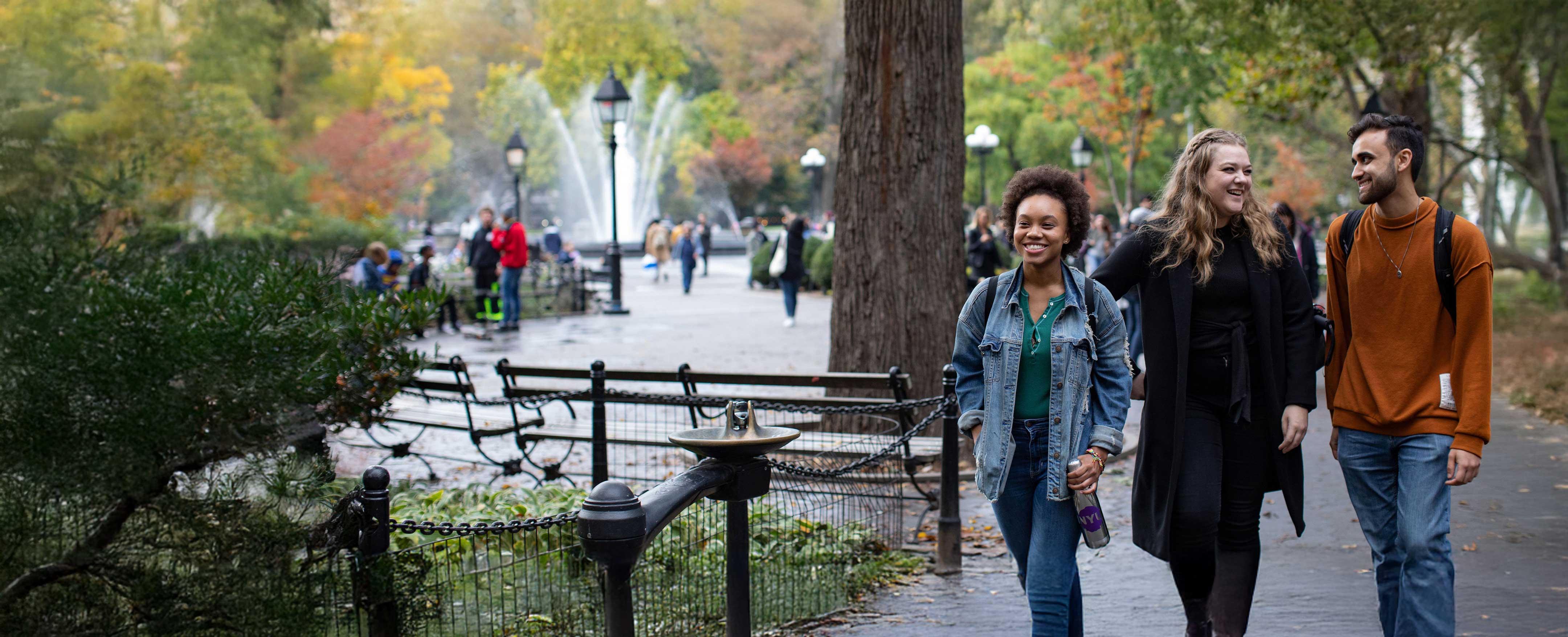 NYU students in conversation.